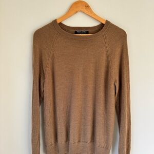 Banana Republic Tan Italian Merino Wool Crewneck Sweater for Men